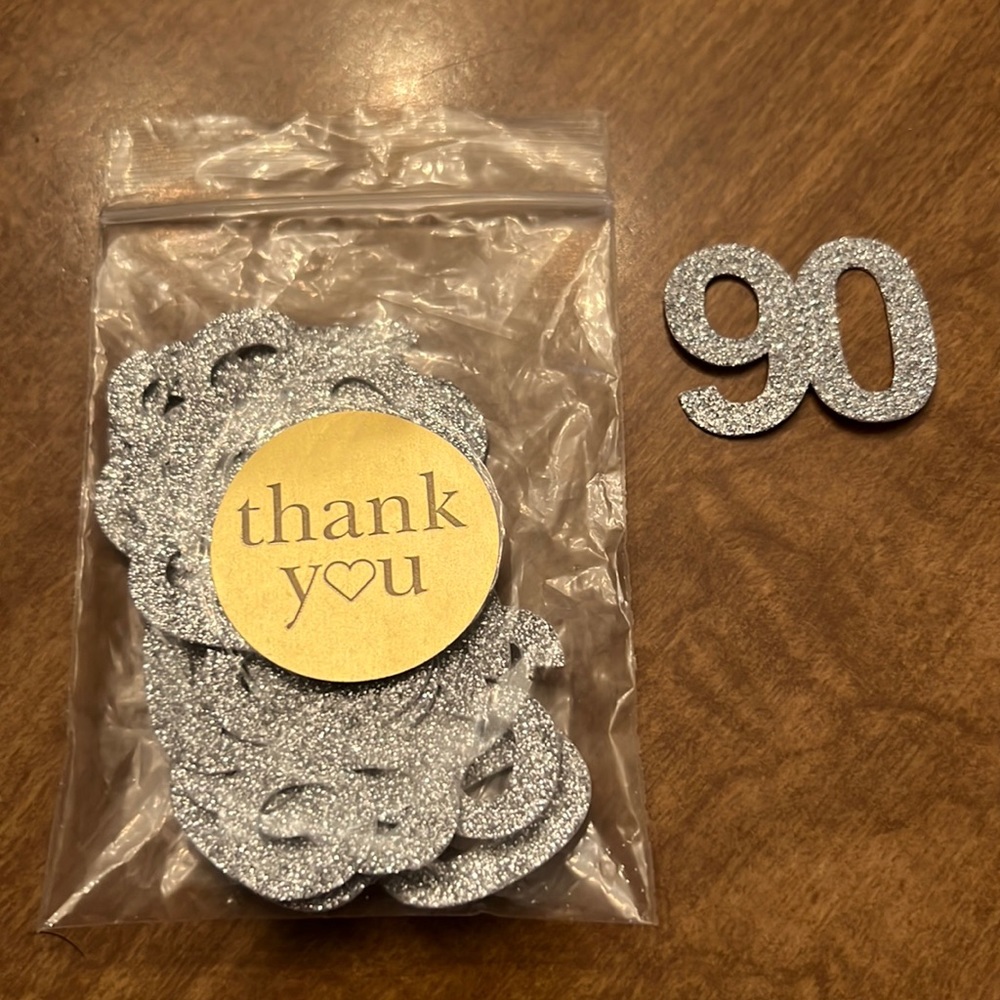 Silver 90 confetti
